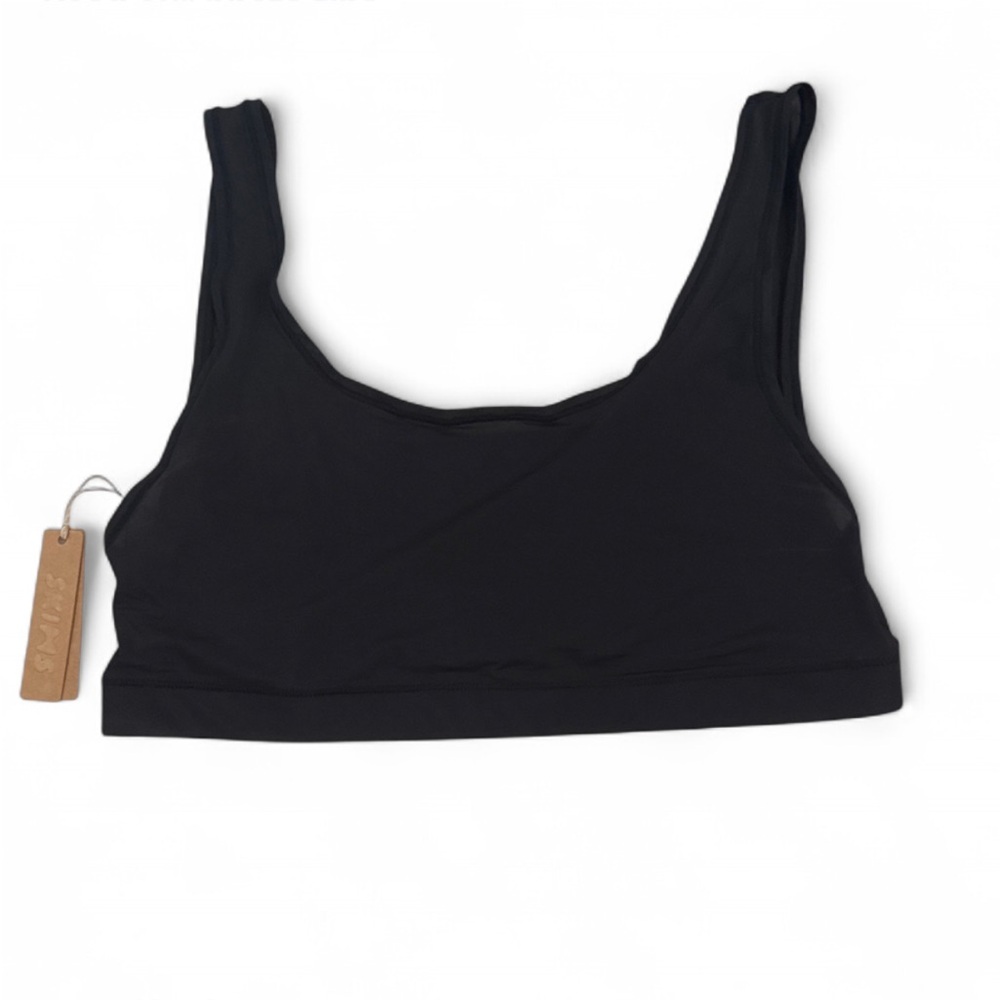 SKIMS Womens Medium Plain Black Intimate Top Loungewear Lightweight Bra Lingerie